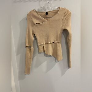 Windsor Beige Asymmetrical Sweater Cardigan